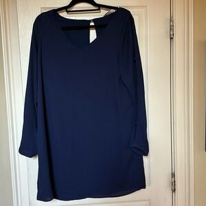 Virve navy dress with arm slits, Size Large